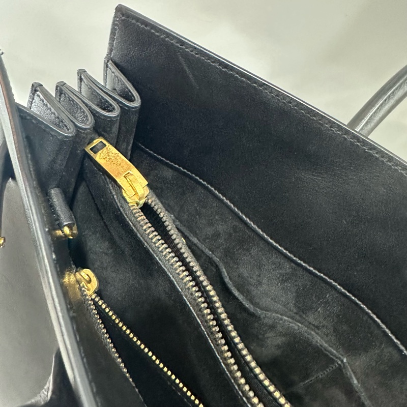 YSL 355153 黑牛皮金釦兩用包 永恆包-63