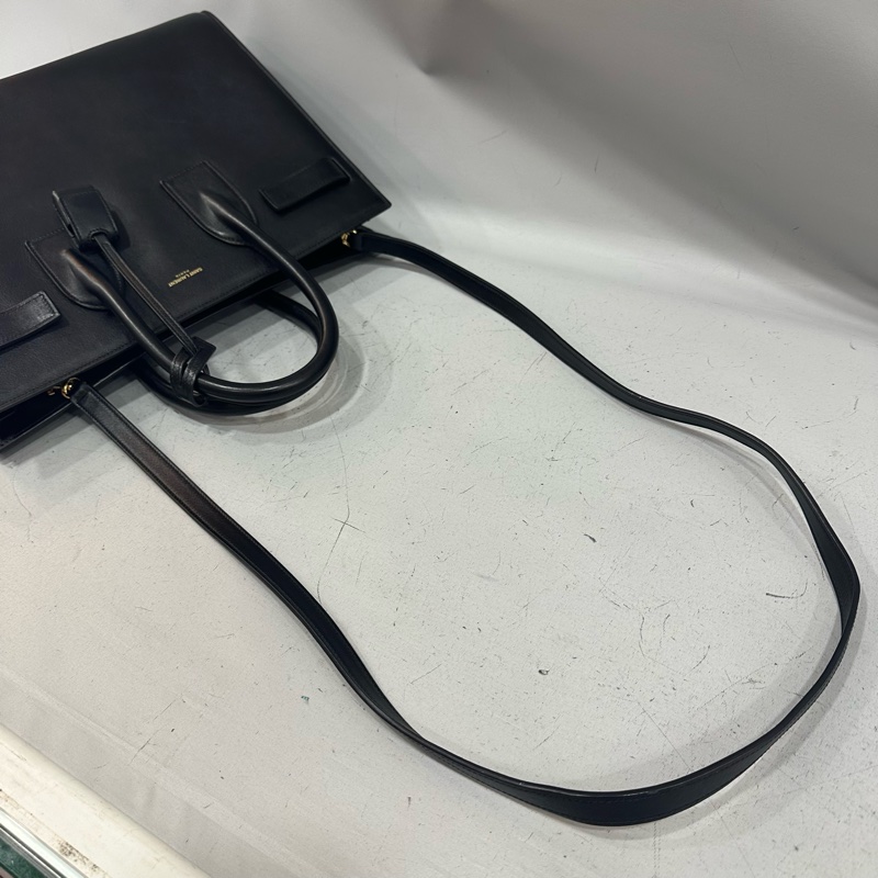 YSL 355153 黑牛皮金釦兩用包 永恆包-79
