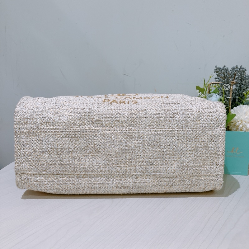 TK1837 CHANEL 香奈兒中號單肩購物鍊帶包包MEDIUM DEAUVILLE TOTE BAG RATTAN-4