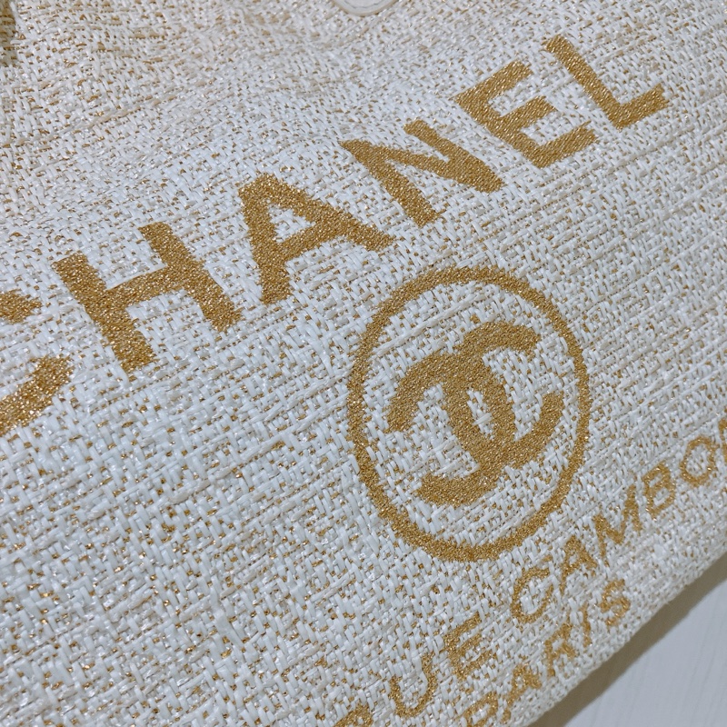TK1837 CHANEL 香奈兒中號單肩購物鍊帶包包MEDIUM DEAUVILLE TOTE BAG RATTAN-9