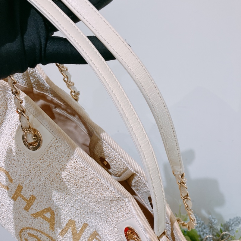TK1837 CHANEL 香奈兒中號單肩購物鍊帶包包MEDIUM DEAUVILLE TOTE BAG RATTAN-14