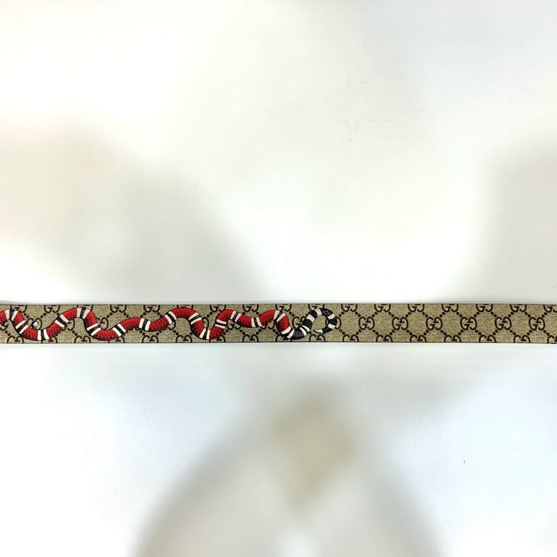 GUCCI原花蛇圖金釦100公分皮帶434520-7