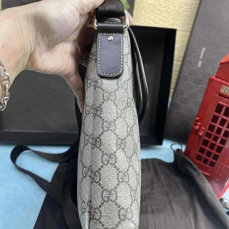 💥Gucci 防水 PVC 223666下蓋掀蓋磁釦 斜背包/郵差包(中性款)💥-14