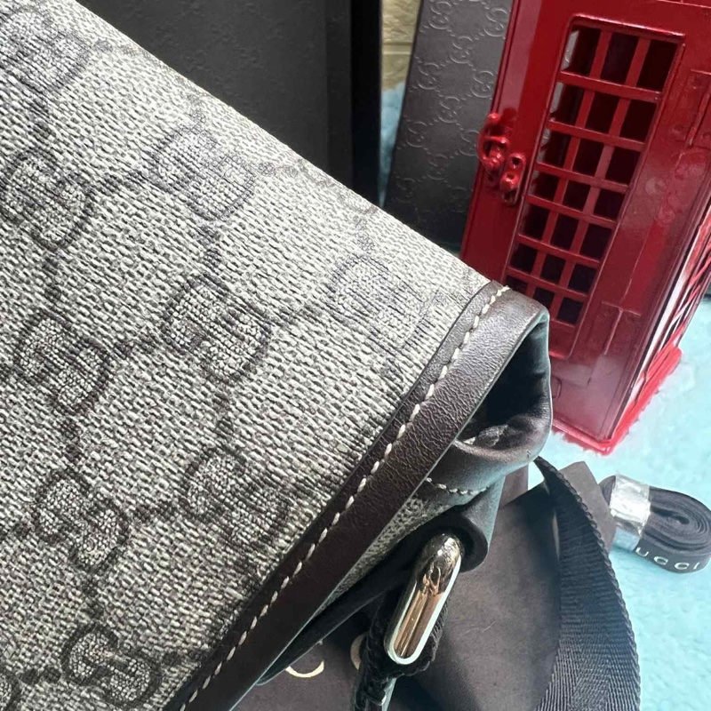 💥Gucci 防水 PVC 223666下蓋掀蓋磁釦 斜背包/郵差包（中性款）💥-15