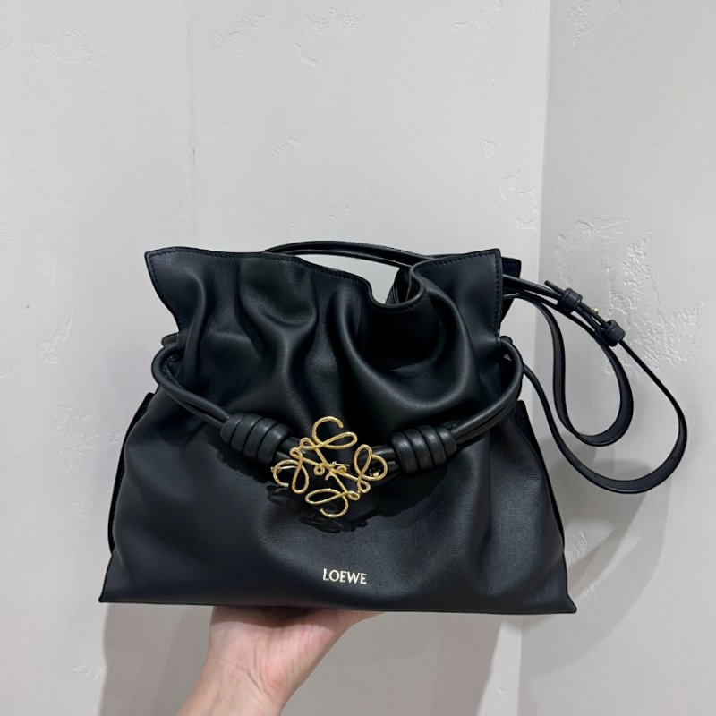 🎉新品好折扣✨Loewe 柔軟納帕小羊皮中款 Flamenco 包 黑色-5