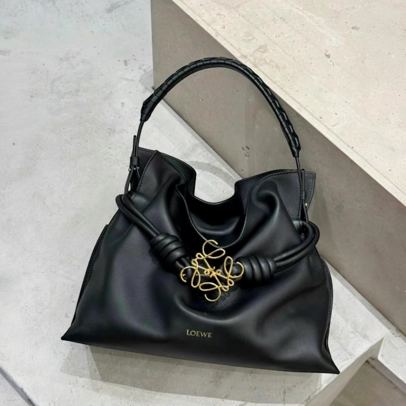 🎉新品好折扣✨Loewe 柔軟納帕小羊皮中款 Flamenco 包 黑色-8