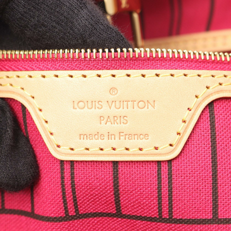 LOUIS VUITTON Neverfull MM 手提包 M40996 Monogram 帆布皮革紫紅色二手-3