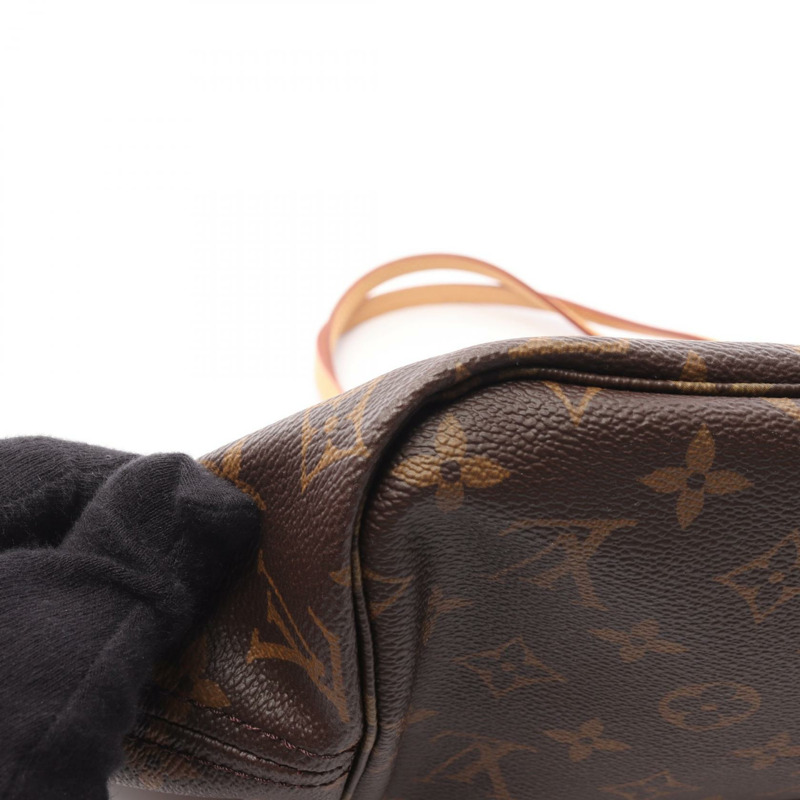 LOUIS VUITTON Neverfull MM 手提包 M40996 Monogram 帆布皮革紫紅色二手-7