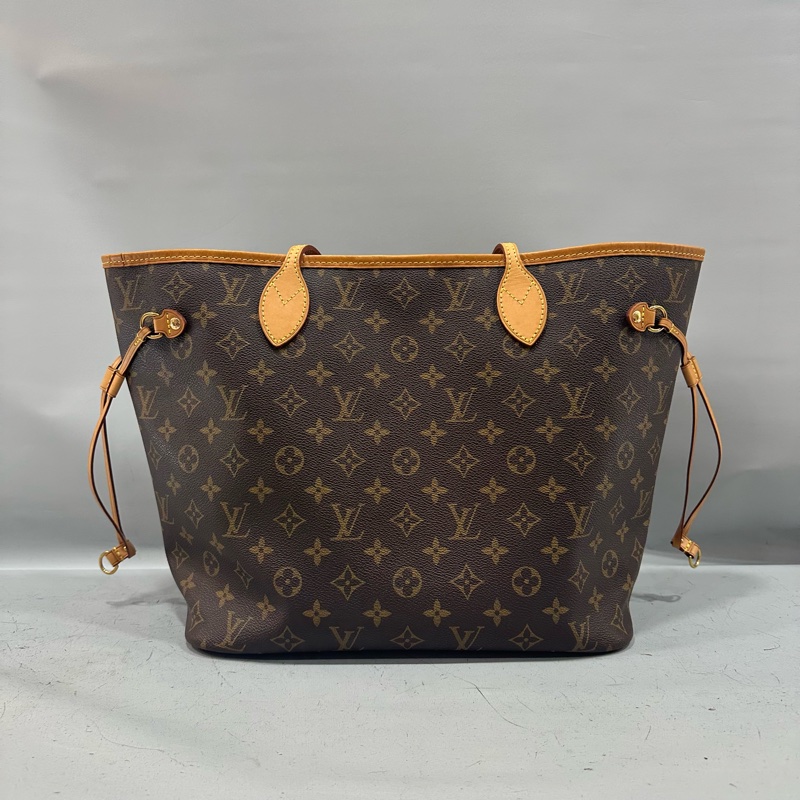LV m46987 原花金釦neverfull 肩背包 MM-2