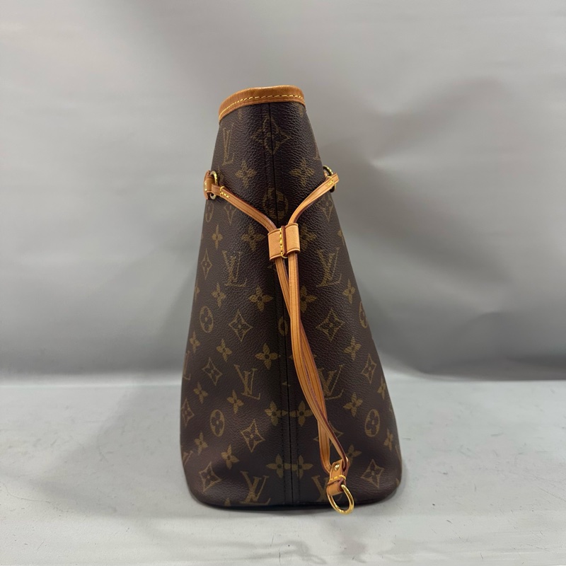 LV m46987 原花金釦neverfull 肩背包 MM-3