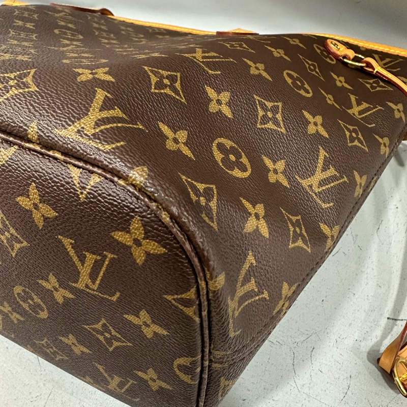 LV m46987 原花金釦neverfull 肩背包 MM-7