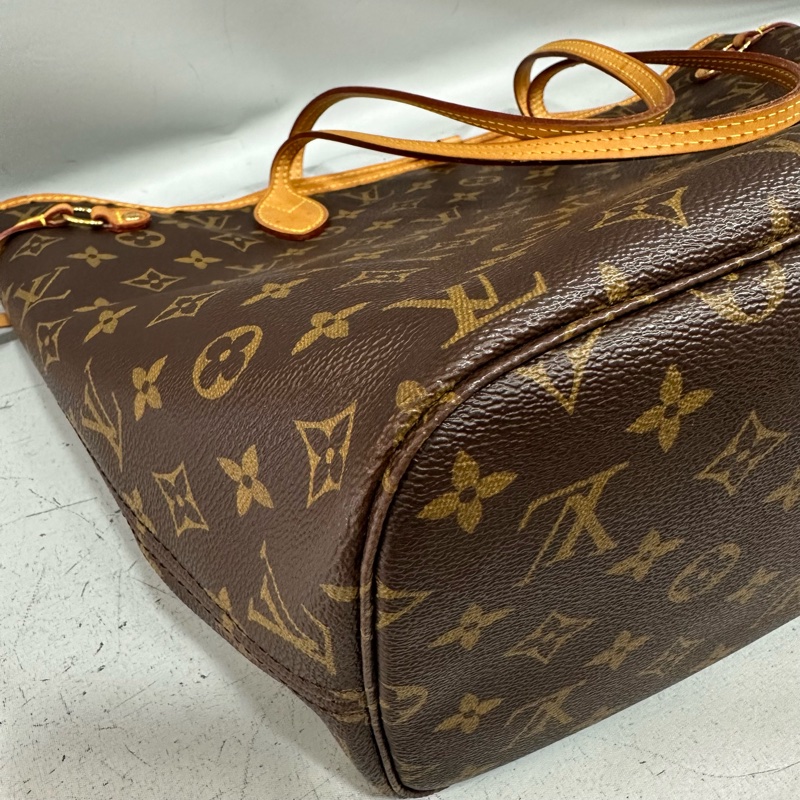 LV m46987 原花金釦neverfull 肩背包 MM-9