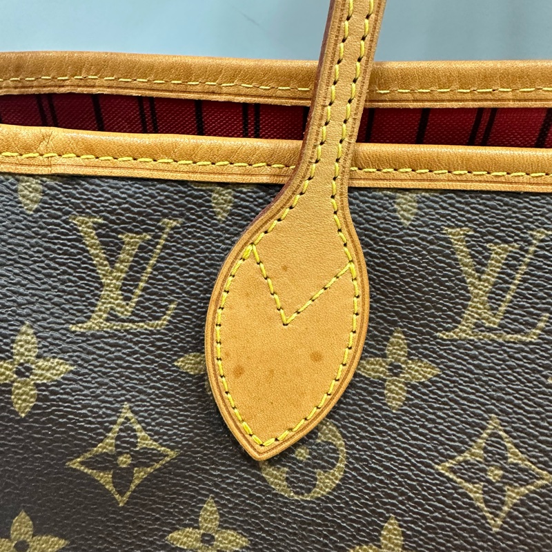 LV m46987 原花金釦neverfull 肩背包 MM-10