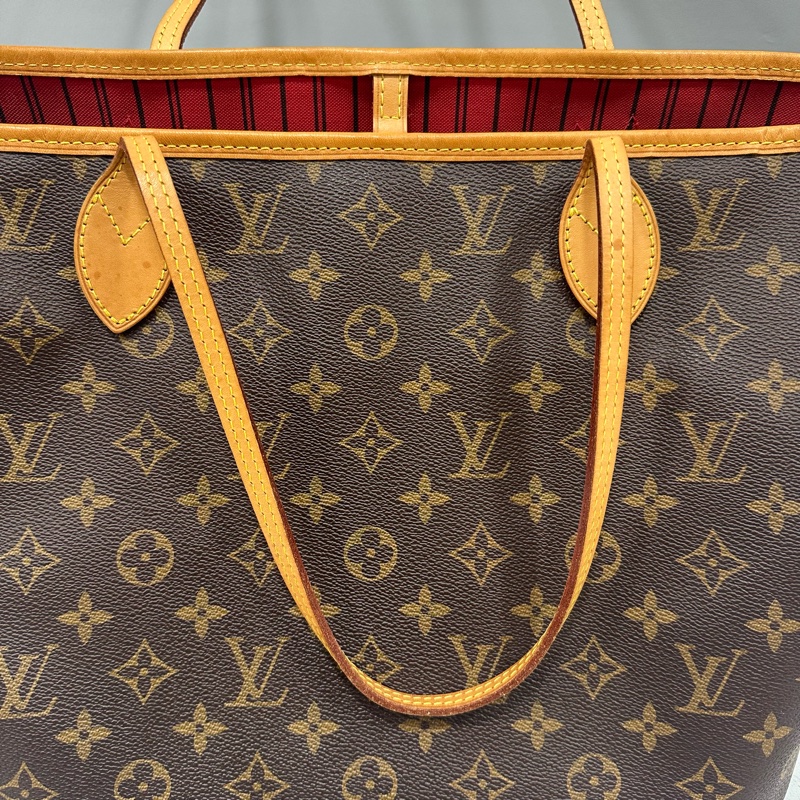 LV m46987 原花金釦neverfull 肩背包 MM-13