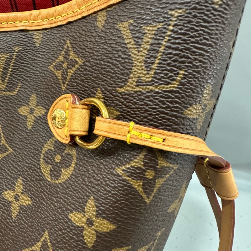 LV m46987 原花金釦neverfull 肩背包 MM-16