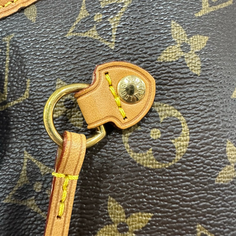 LV m46987 原花金釦neverfull 肩背包 MM-21