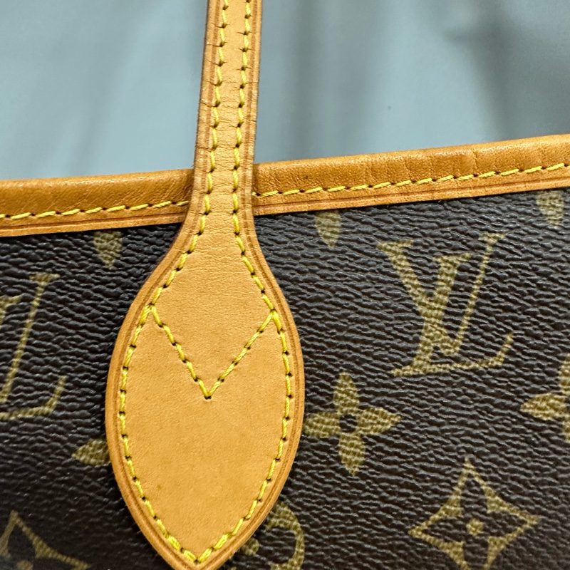 LV m46987 原花金釦neverfull 肩背包 MM-26