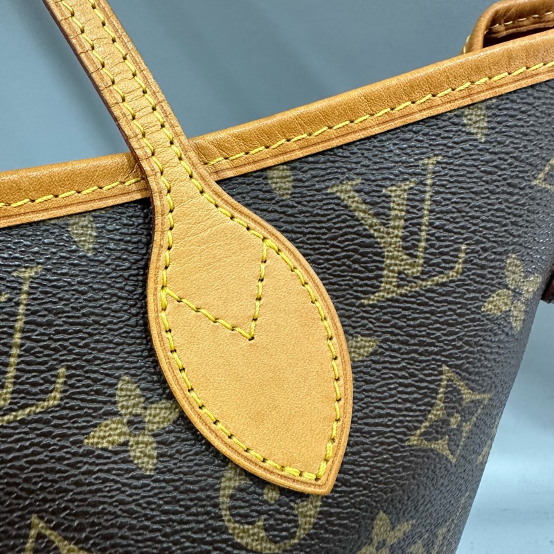 LV m46987 原花金釦neverfull 肩背包 MM-27