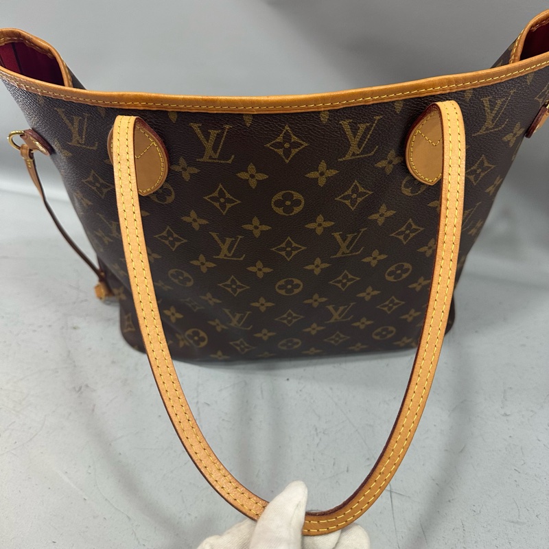 LV m46987 原花金釦neverfull 肩背包 MM-28