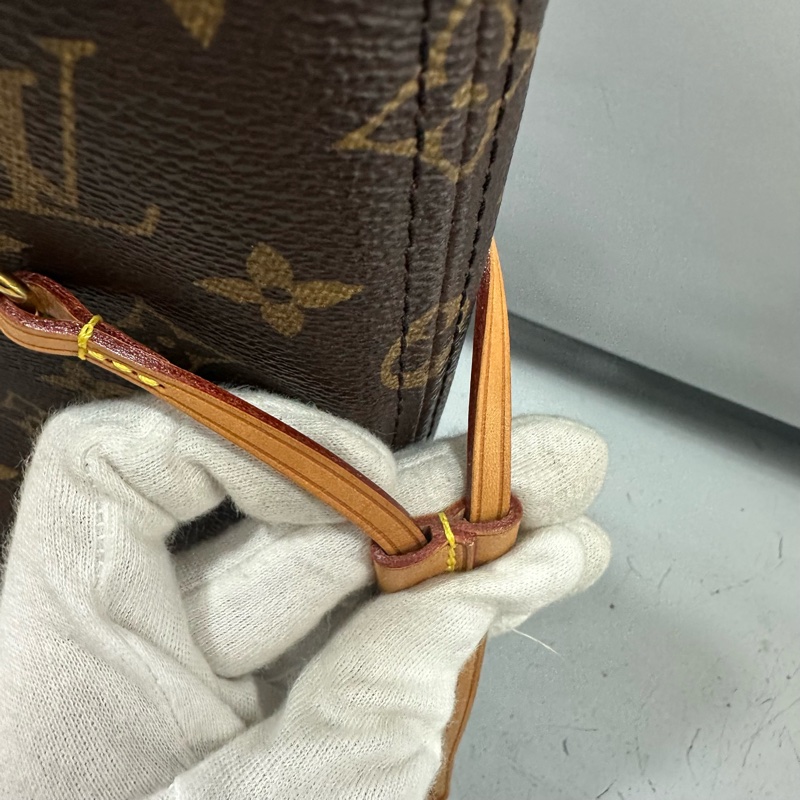 LV m46987 原花金釦neverfull 肩背包 MM-32