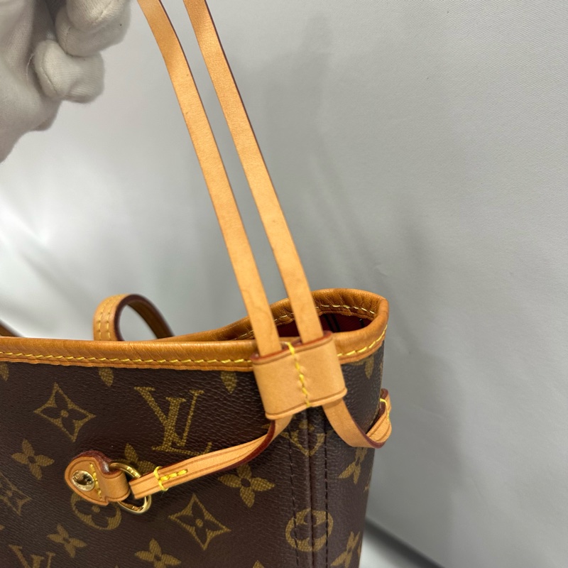 LV m46987 原花金釦neverfull 肩背包 MM-35
