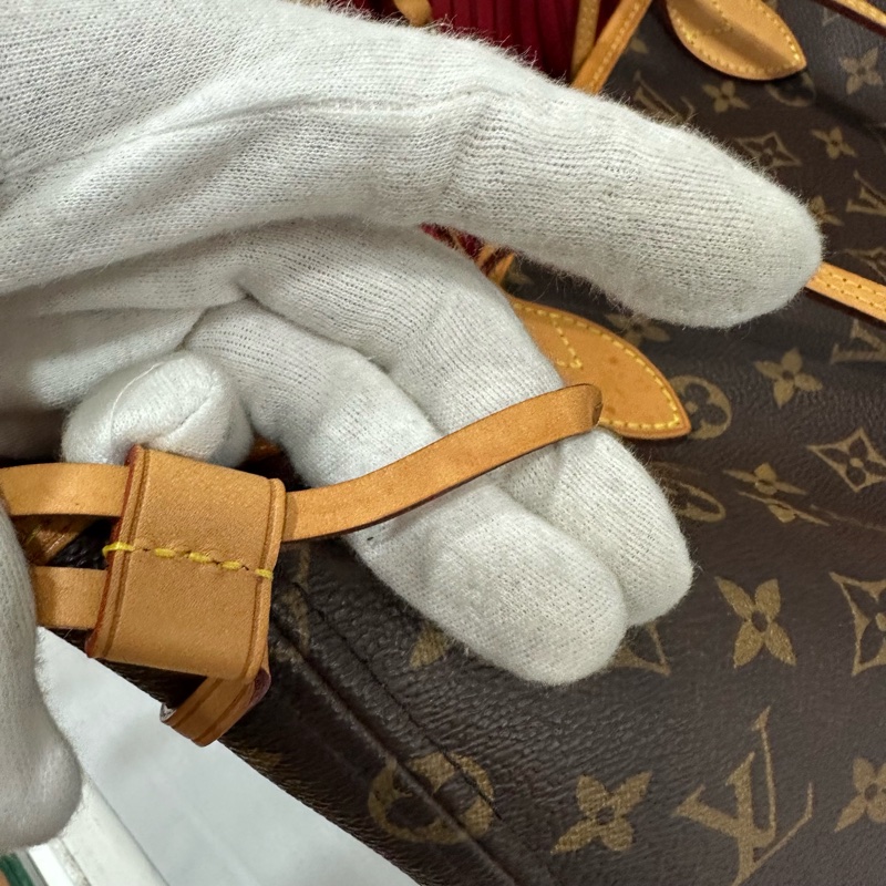LV m46987 原花金釦neverfull 肩背包 MM-38