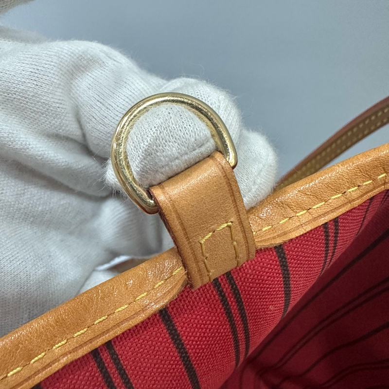 LV m46987 原花金釦neverfull 肩背包 MM-41