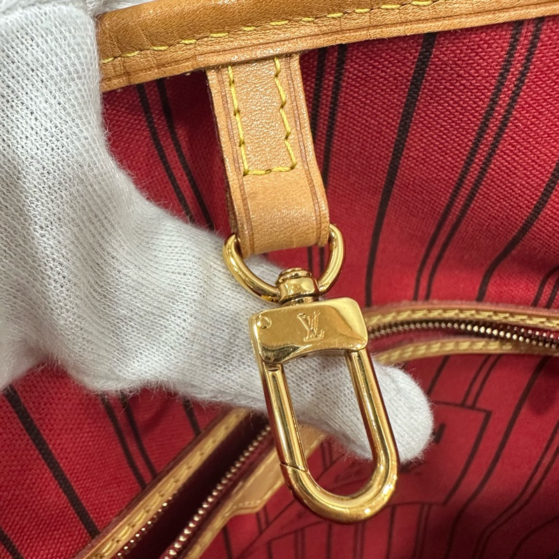LV m46987 原花金釦neverfull 肩背包 MM-42