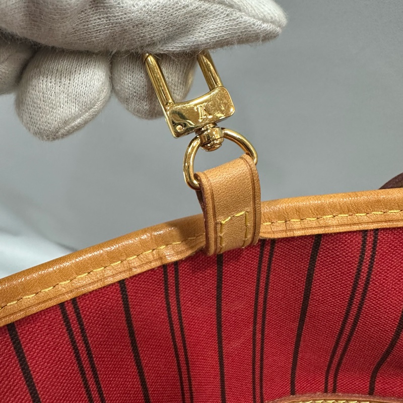 LV m46987 原花金釦neverfull 肩背包 MM-43