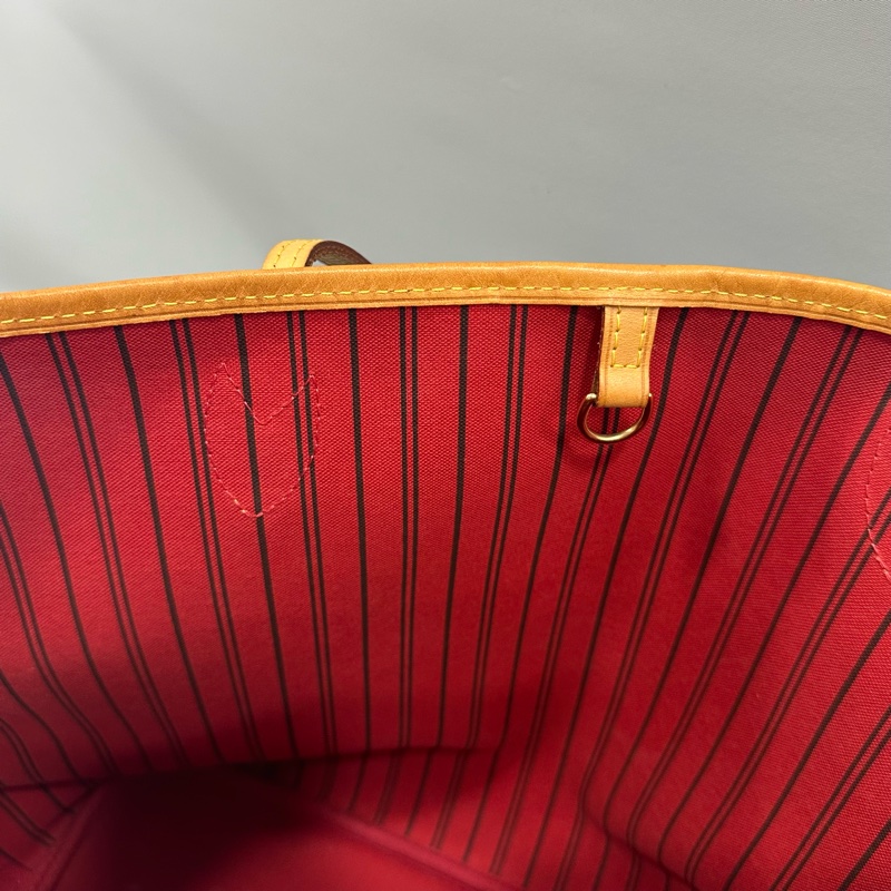 LV m46987 原花金釦neverfull 肩背包 MM-46