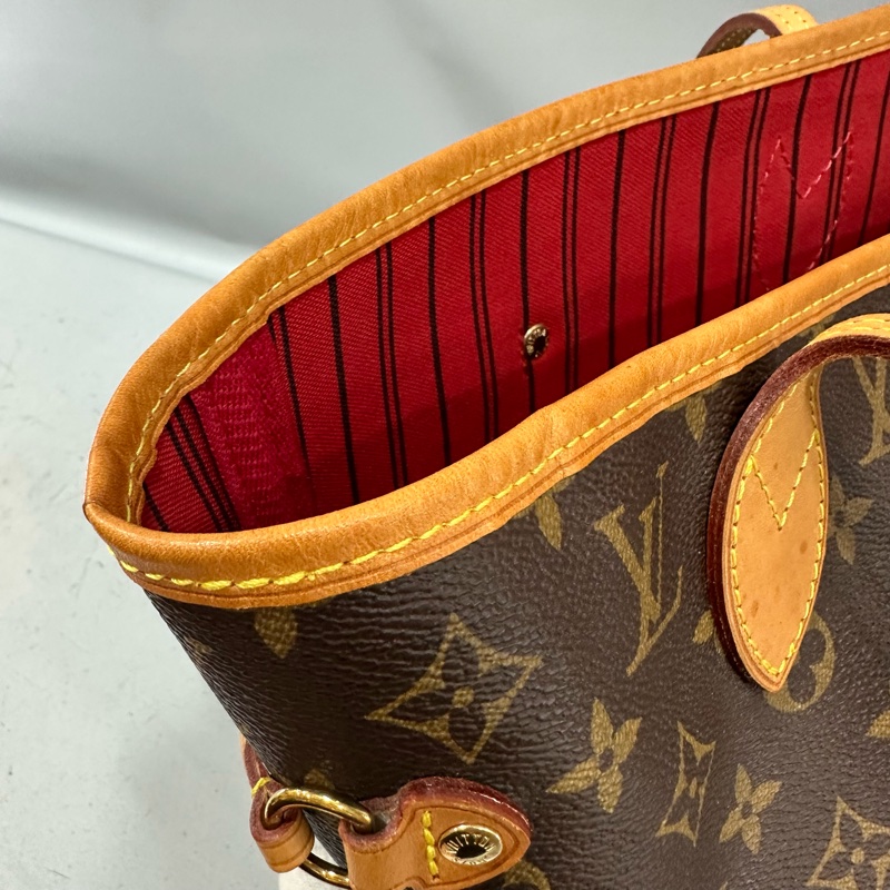 LV m46987 原花金釦neverfull 肩背包 MM-50
