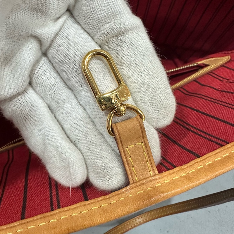 LV m46987 原花金釦neverfull 肩背包 MM-52