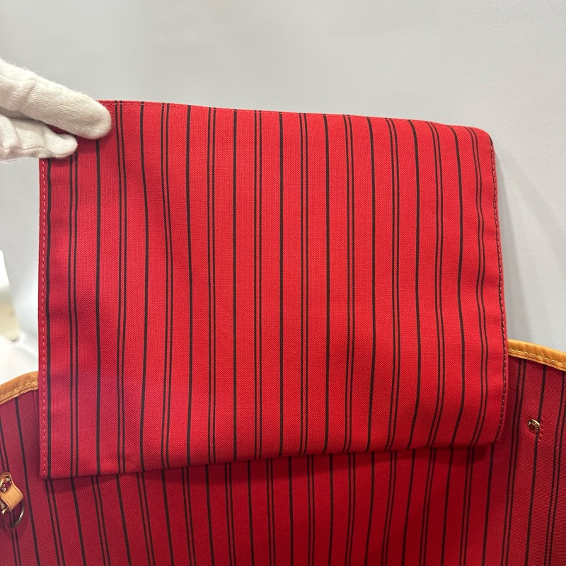 LV m46987 原花金釦neverfull 肩背包 MM-70