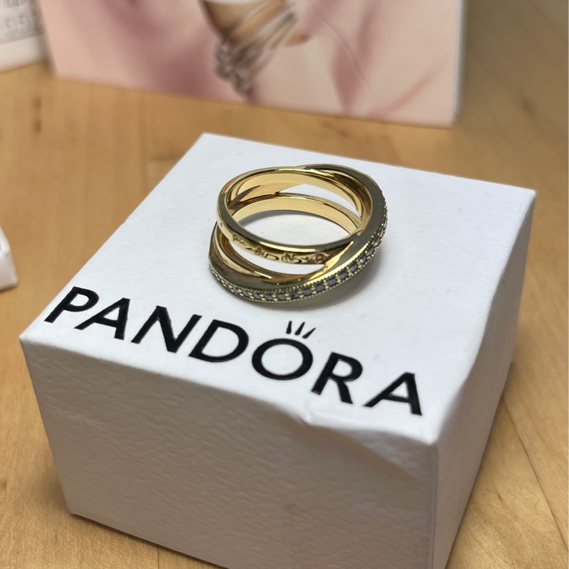Pandora Signature 潘朵拉三環交織鋯石戒指-0