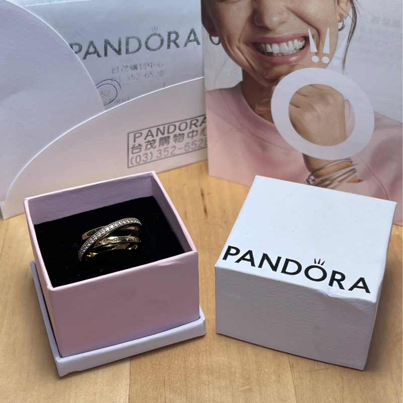 Pandora Signature 潘朵拉三環交織鋯石戒指-5
