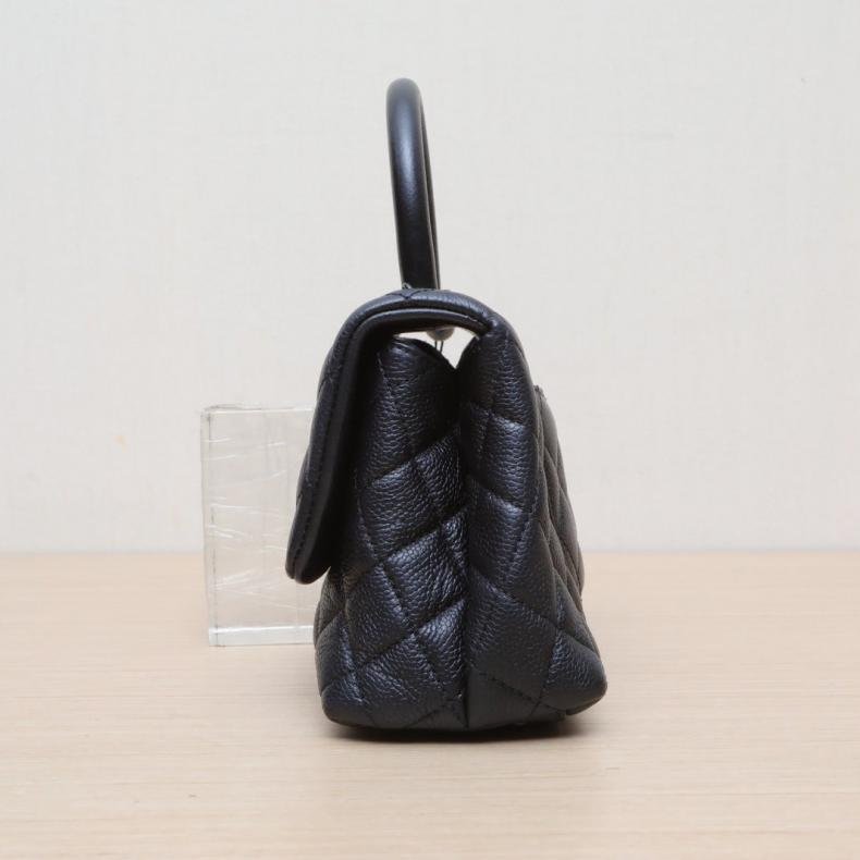 Coco Handle 小號 24cm 黑色荔枝皮革 C 30開 黑扣-4