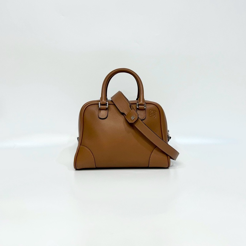 Loewe焦糖棕牛皮amazona 75手提側背包-0