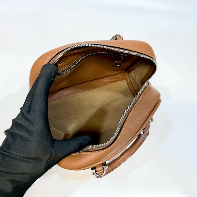 Loewe焦糖棕牛皮amazona 75手提側背包-5