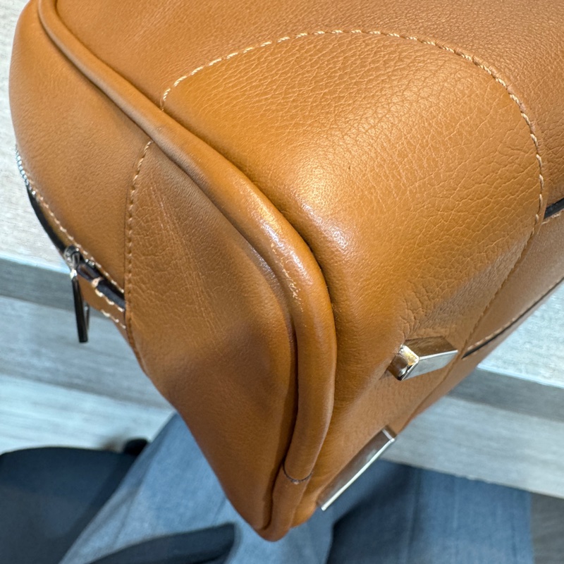 Loewe焦糖棕牛皮amazona 75手提側背包-8