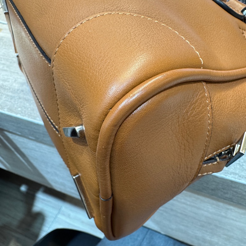Loewe焦糖棕牛皮amazona 75手提側背包-9