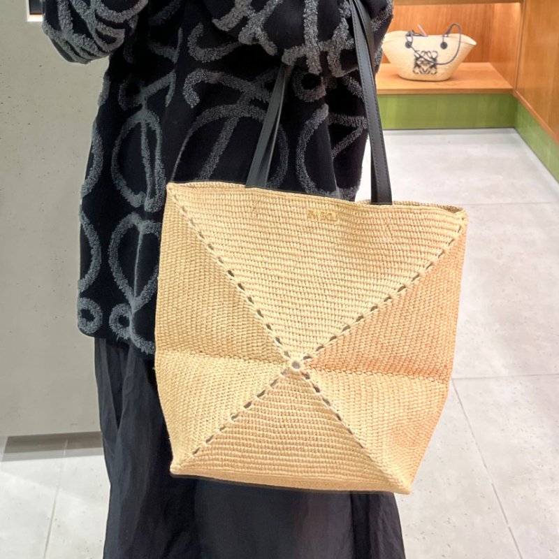 🎉新品好折扣✨Loewe 中型酒椰纖維 Puzzle Fold 托特包 自然色-6