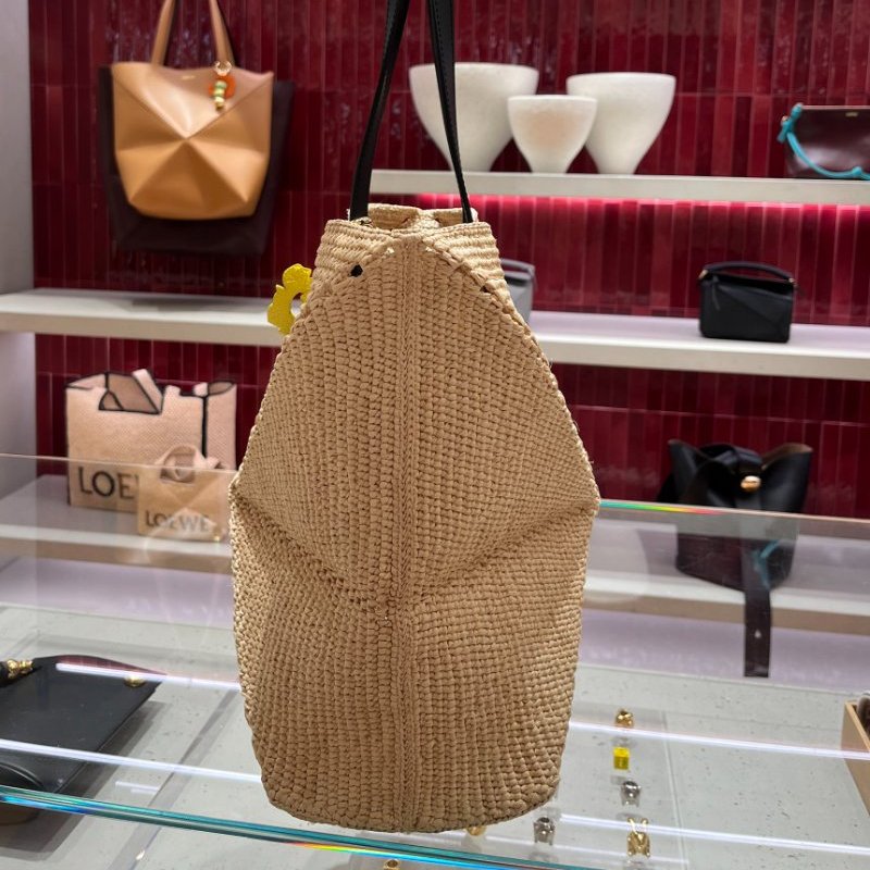 🎉新品好折扣✨Loewe 中型酒椰纖維 Puzzle Fold 托特包 自然色-8