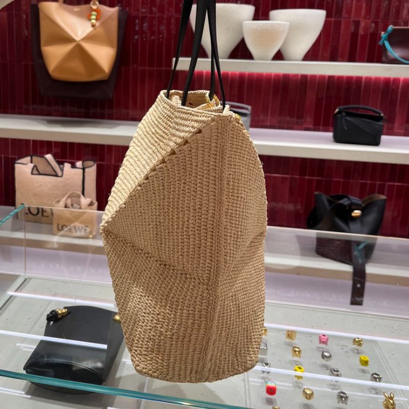 🎉新品好折扣✨Loewe 中型酒椰纖維 Puzzle Fold 托特包 自然色-10