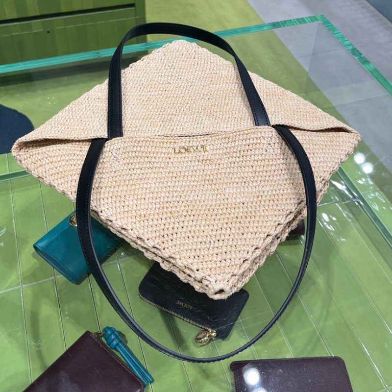 🎉新品好折扣✨Loewe 中型酒椰纖維 Puzzle Fold 托特包 自然色-15