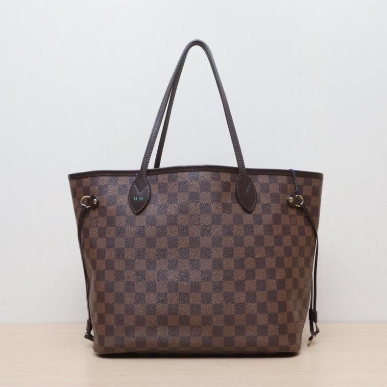 Neverfull 中 31 無子袋 棕色棋盤格 PVC-0