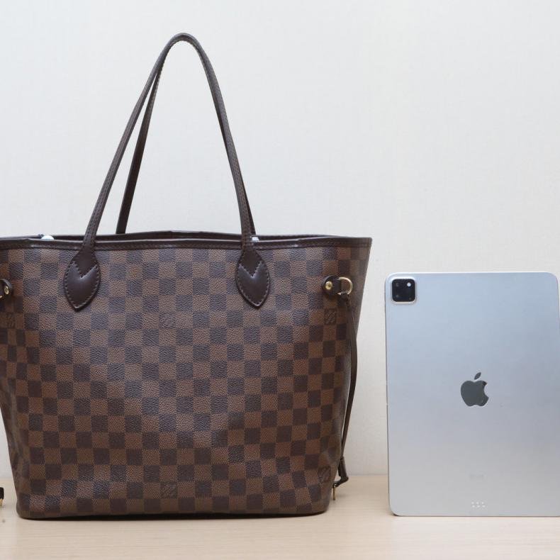 Neverfull 中 31 無子袋 棕色棋盤格 PVC-1