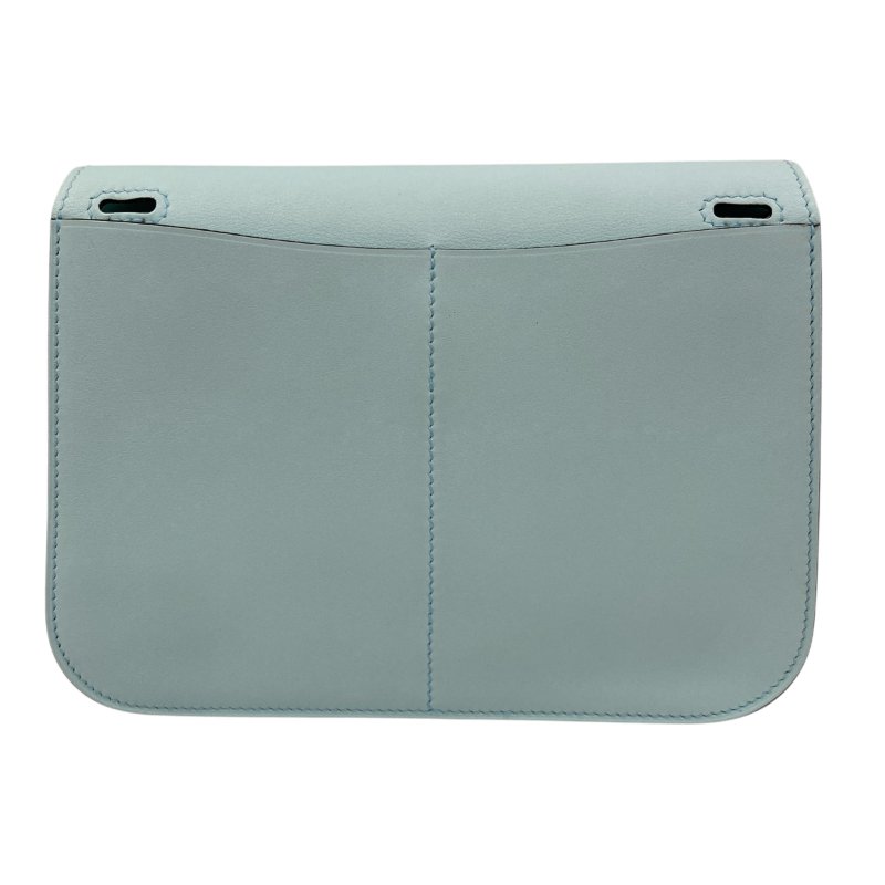 HERMES 愛馬仕 MINI HALZAN 22 SWIFT 手提肩背斜背包 水藍色-1