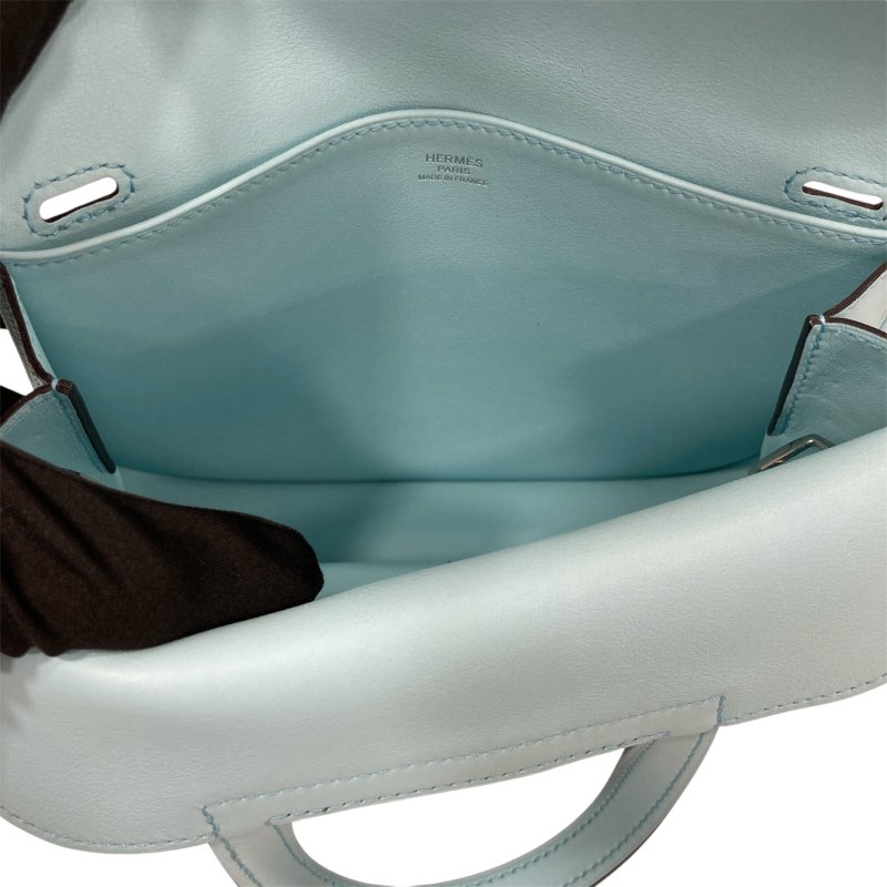 HERMES 愛馬仕 MINI HALZAN 22 SWIFT 手提肩背斜背包 水藍色-6