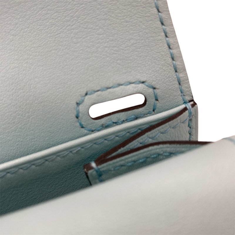 HERMES 愛馬仕 MINI HALZAN 22 SWIFT 手提肩背斜背包 水藍色-11