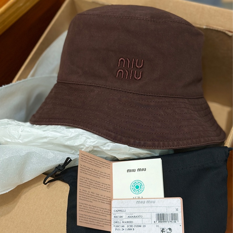 Miu Miu Logo刺繡漁夫帽-1